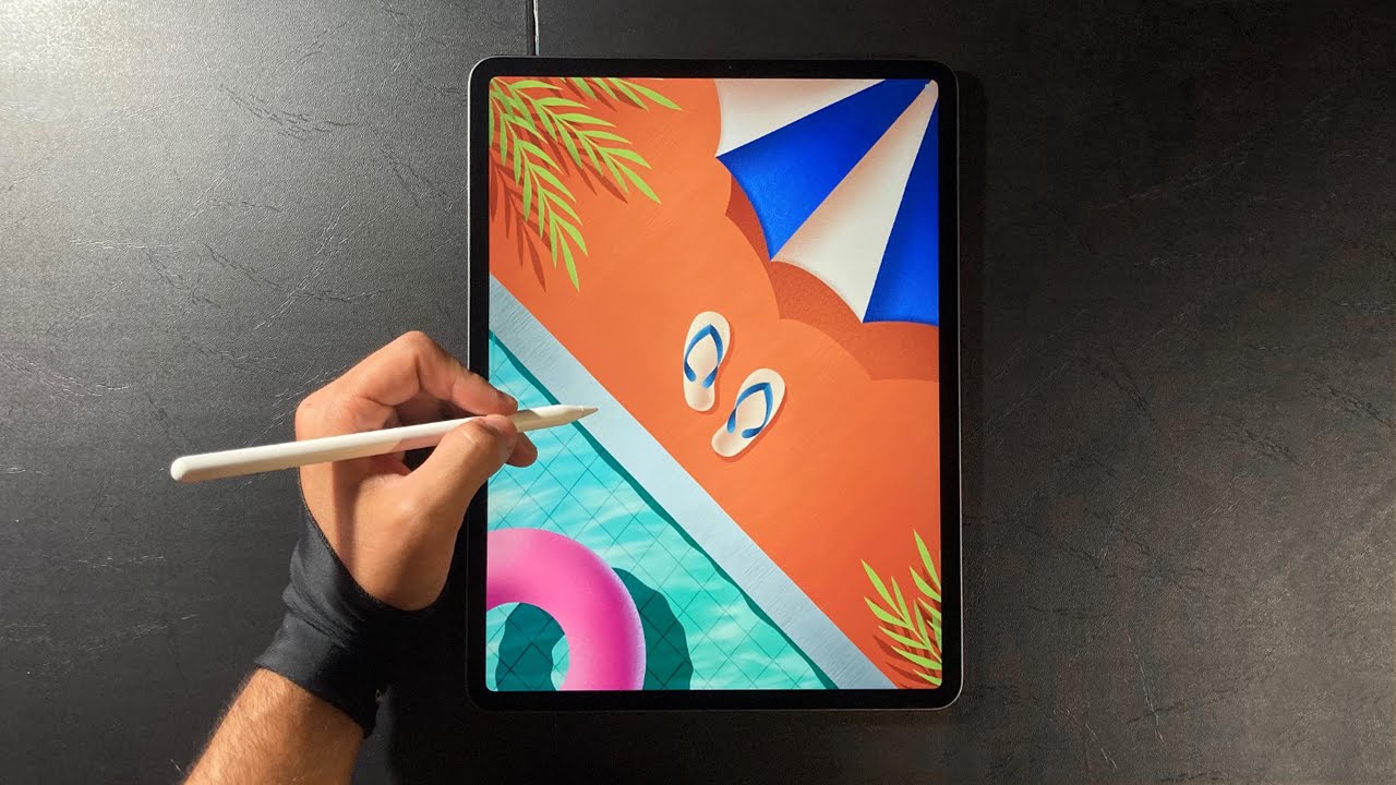 Swimming Pool ⛱ Drawing in Procreate - YouTube
