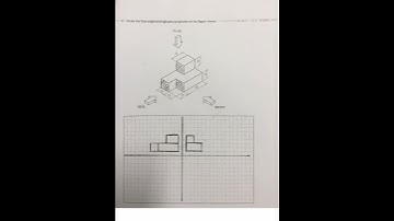 (Steps) First Angle Orthographic Projection Worksheet 1 Question 3