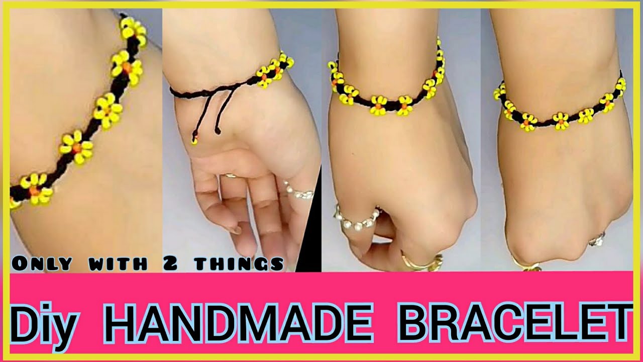 HOW TO MAKE FANCY BRACELET AT HOME/HANDMADE EASY DIY JEWELRY MAKING IDEAS/THREAD JEWELRY KATEYE