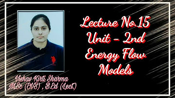 Lecture No.15 Unit - 2nd Energy Flow Models For Class 11th By Vishav Kirti Mam #HarshNiketanHSS