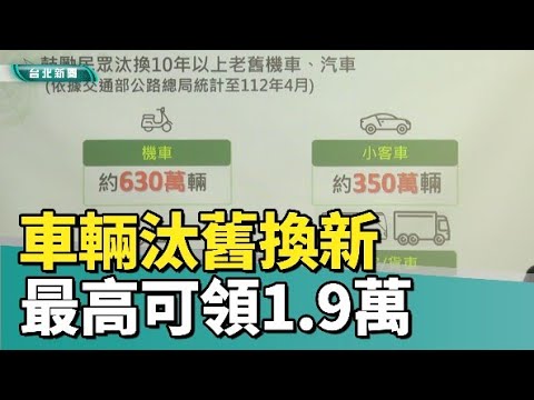 汽車|舊換新|新聞|車輛汰舊換新 加碼最高可領1 9萬