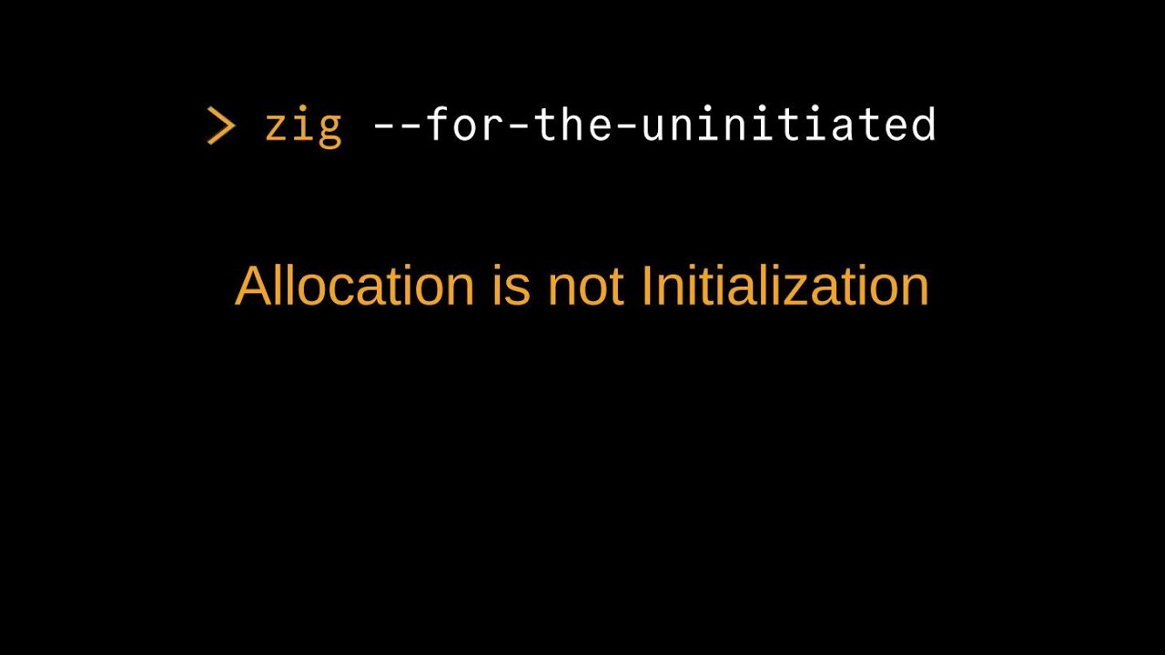 Zig for the Uninitiated: Allocation is not initialization
