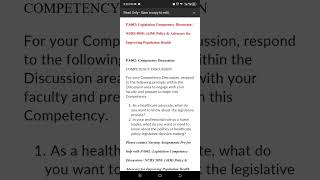 PA002: Legislation Competency Discussion / (AIM) Policy & Advocacy for Improving Population Health