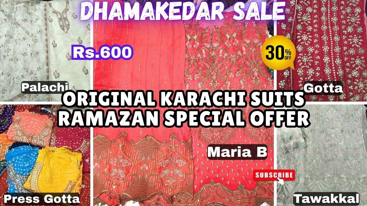 DHAMAKEDAR SALE ₹600 | Original Karachi Suits | Ramzan Special Offer | Maria B | Tawakkal | Gotta