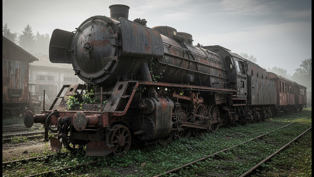 ASMR Train Restoration – Restoring an Abandoned Heavy Wartime Steam Locomotive (1940s) Era!