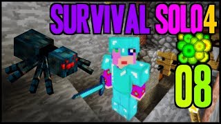 Minecraft SURVIVAL SOLO4 - 08 - Expiarka - robimy Mob Grinder z pająków jaskiniowych :)