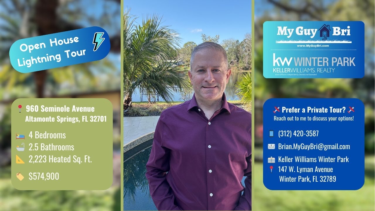 ⚡️🚶🚶‍♀️🏡 Open House Lightning Tour  📍960 Seminole Avenue, Altamonte Springs, FL 32701