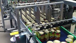 Sotemapack WA 20 wrap around case packer packing Gulf Food cans