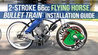 How To Install a 2-Stroke 66cc 80cc BULLET TRAIN Engine Kit for Motorized Gas Bicycle