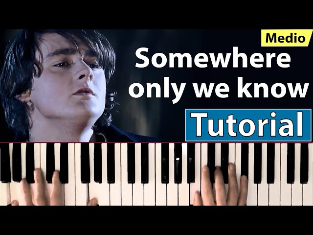 Como tocar Somewhere only we know(Keane) - Piano tutorial, partitura y Mp3 class=