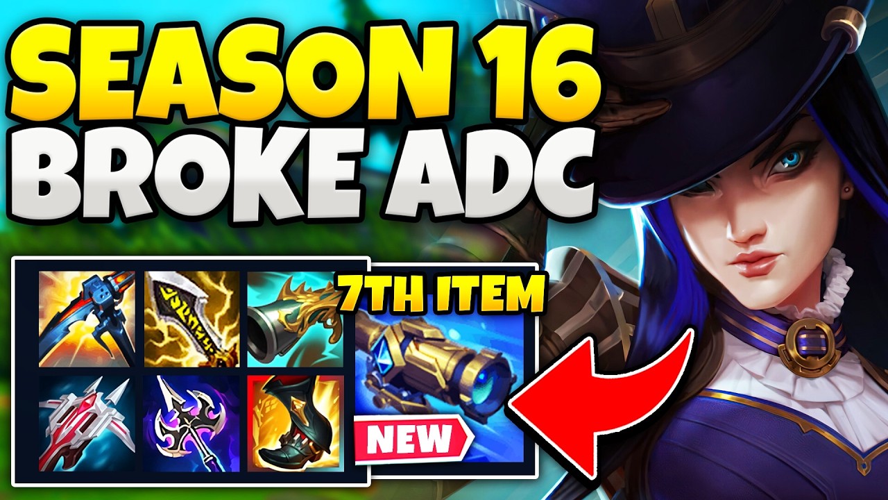 WTF?! RIOT GAVE ADC A 7TH ITEM SLOT AND NEW BROKEN ITEMS! (SEASON 16 CAITLYN)