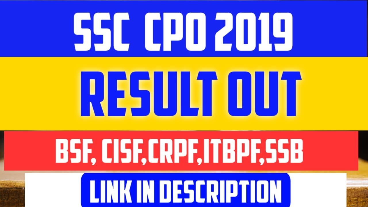 SSC CPO FINAL result 2019 out congratulation l sub inspector in Delhi police l LINK IN DESCRIPTION