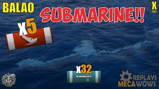 Submarine Balao 5 Kills &amp; 184k Damage | World of Warships Gameplay