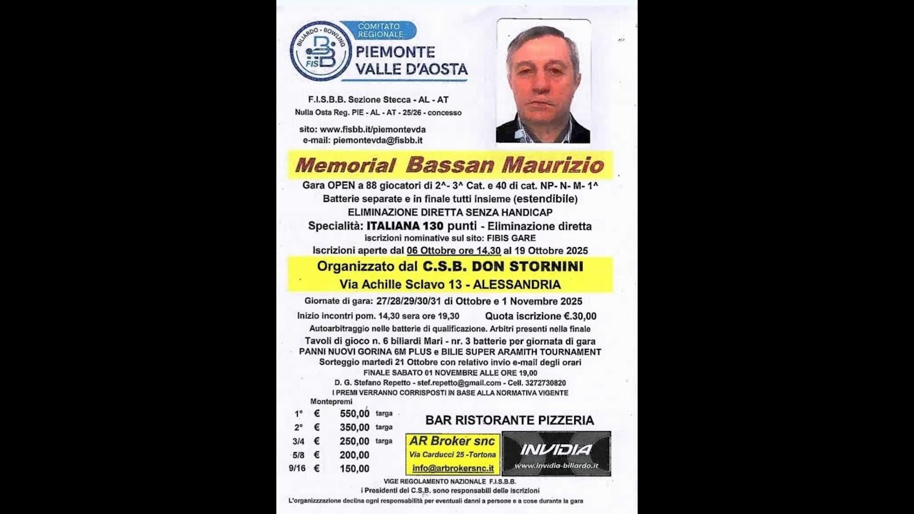 Live SBS TV - 3° Memorial Maurizio Bassan - Vico vs Mocini