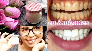 Blanchiment les  dents en 2 minute | comment avoir les dents blanches naturellement