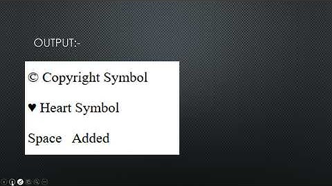 html practical 7special characters