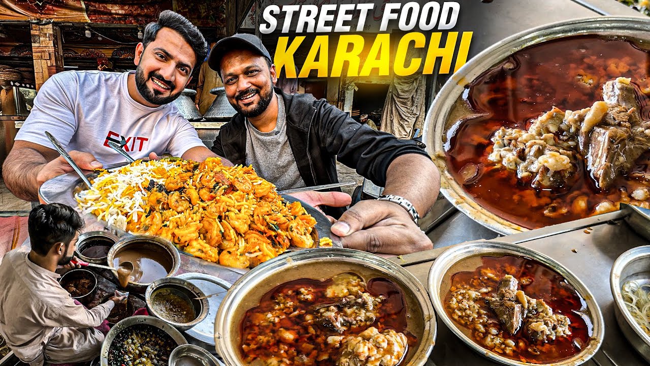 Karachi Street Food Nashta Javed Nihari, Dhumthal ki HalwaPori And