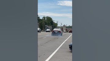 Cadillac CTS-V on Drag Slicks Leaving a Car Show!