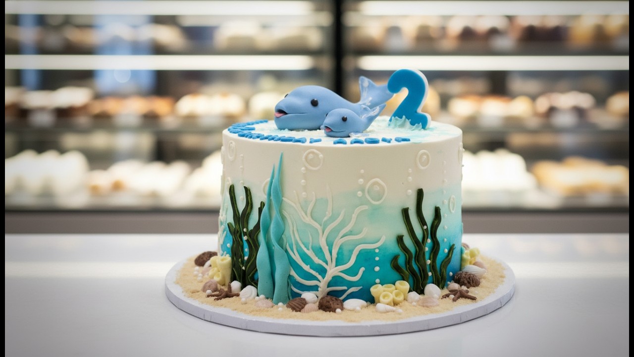How to Make a Fondant Whale Cake & Topper.  Pastel con Ballena de Fondant