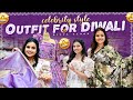 Celebrity style outfit for diwali  designer tissue saree  fabric ideas narsingh store  divyavlogs