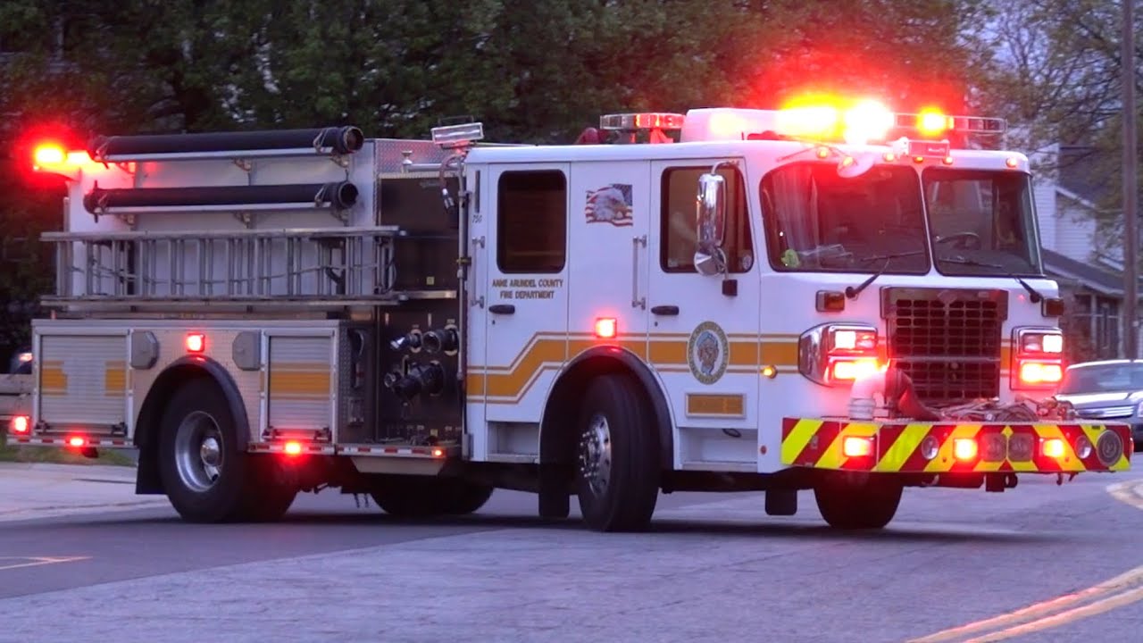 Anne Arundel County Fire Department Engine 325 Responding 4/12/24 - YouTube