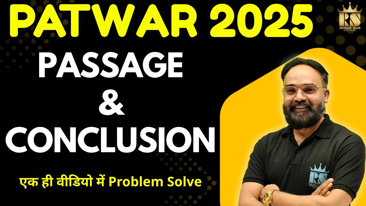 RSSB Raj. Patwari 2025 Reasoning | Passage and Conclusion || complete || Reasoning Rishi Sir