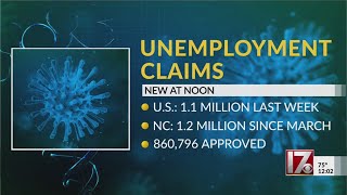 Unemployment claims reach 1.2 million since March in NC