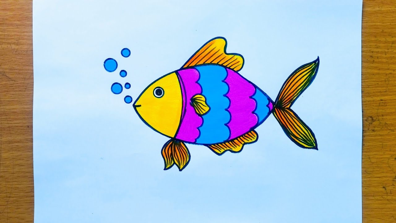 Fish Drawing/How To Draw A Fish/Very Easy Fish Drawing For Beginners ...