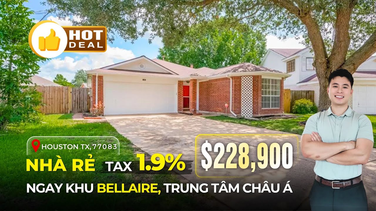 #30 Bellaire -  Nhà Siêu Rẻ Tại Bellaire – Thuế Chỉ 1.95%, HOA Cực Thấp | #SangNguyenRealtor