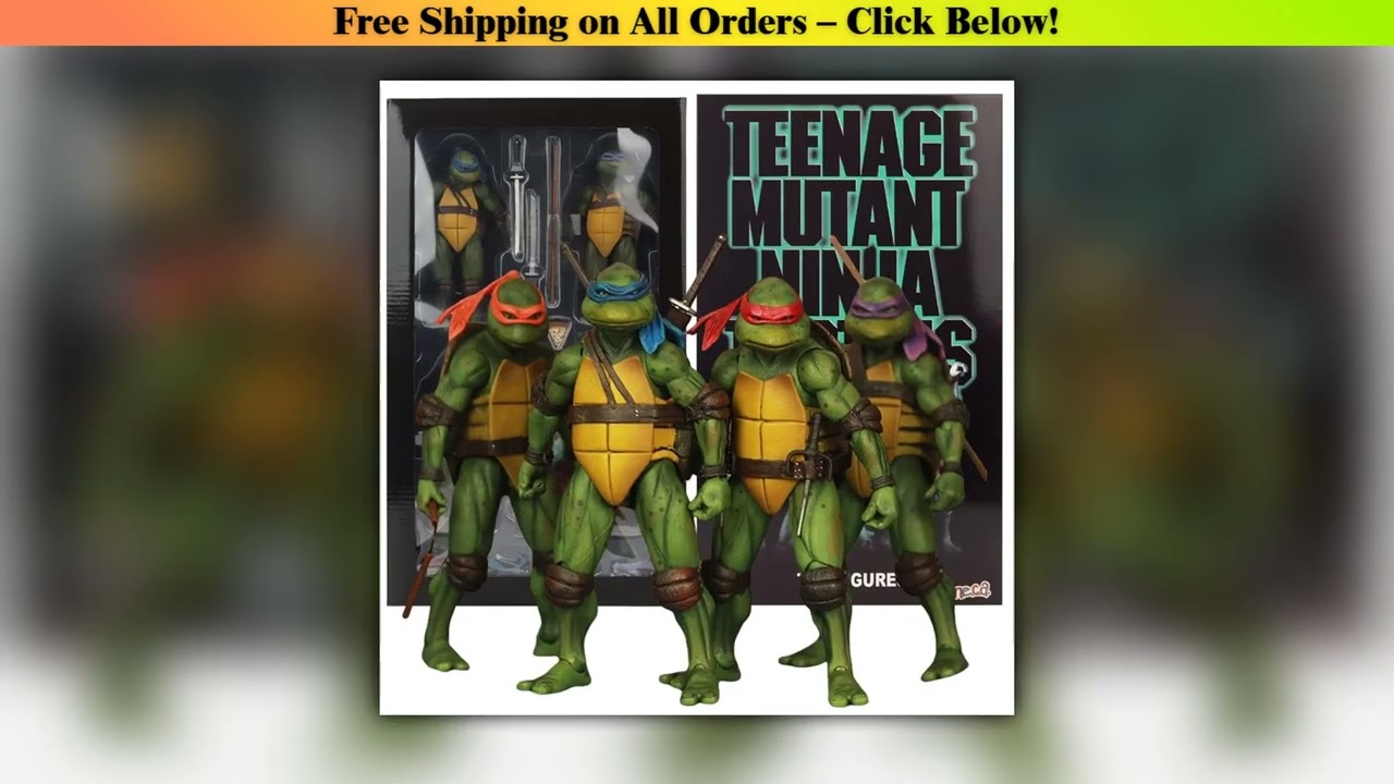 NECA 4pcs Teenage Mutant Ninja Turtles Action Figure TMNT Edition Movable Movies Model Turtle