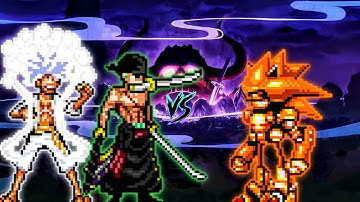 TC Luffy (all form) & Zoro Onigashima VS Mecha Sonic V2 in Jump Force Mugen