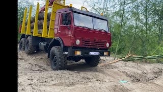 Камаз 43118 1:10 RC Kamaz загрузился лесом)))