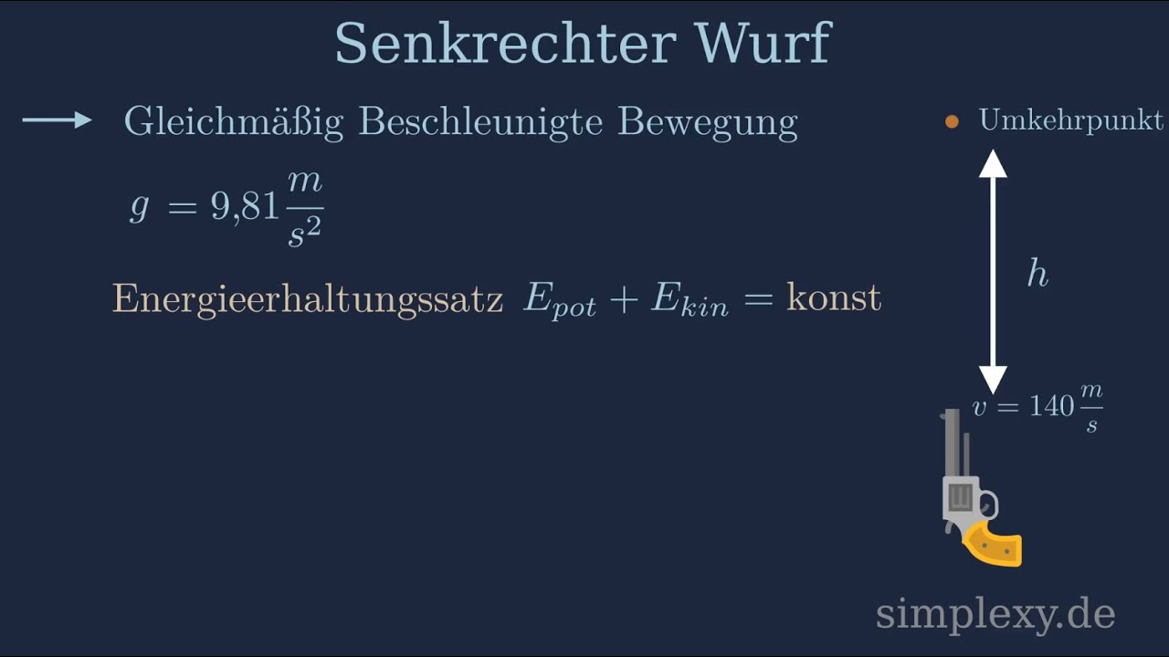 Senkrechter Wurf Nach Oben Aufgaben Mit Lösungen Senkrechter Wurf nach oben - Flugdauer & Höhe berechnen - simplexy.de