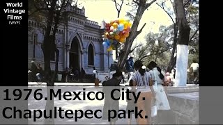 1976.Mexico City.Chapultepec park.Landscapes and palaces in central Mexico in the 1970s.