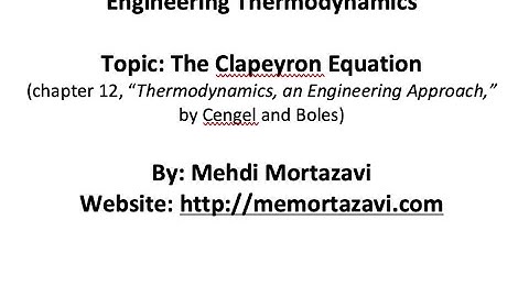 The Clapeyron Equation (video 4)