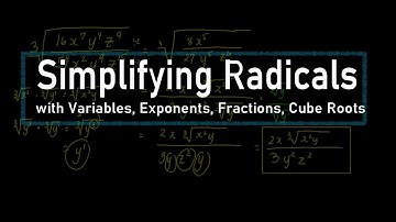 Simplifying Radicals With Variables, Exponents, Fractions, Cube Roots | Algebra