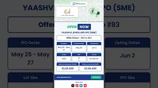 🚨 Yaashvi Jewellers IPO Open 🚀