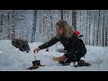 SNOWY winter day trip | coffee, fire, snowmobile and coming out of difficult times