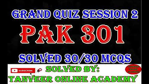 PAK301 Grand Quiz Solution||Spring 2020 || Virtual University || pak301 grand quiz