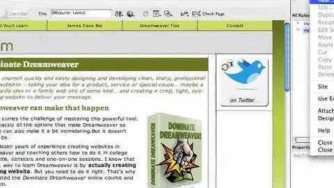 Create a CSS rollover menu in Dreamweaver