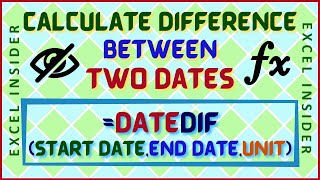 Calculate difference between Dates | DATEDIF