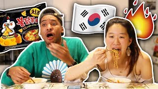 Eating Insane Spicy Korean Noodles! We Added Extra Spice! | SLICE n RICE 🍕🍚