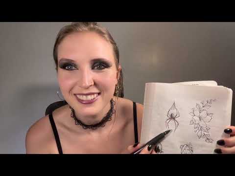 ASMR Kind Goth Girl Designs Your Tattoos and Piercings in Detention