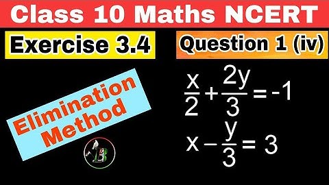 Pair of Linear Equations in Two Variables | Exercise 3.4 Question 1 (iv) || in Hindi for Class 10