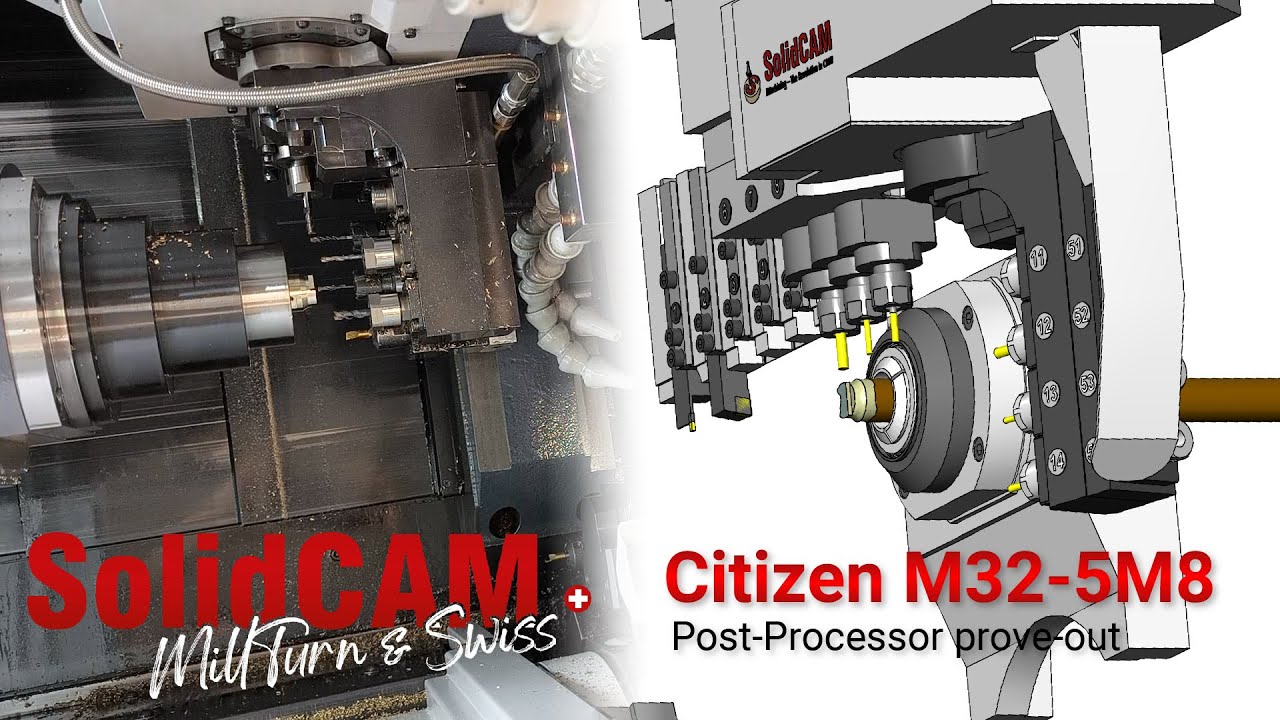 mi ページ SolidCAM2024 - Citizen M32-5M8 - YouTube