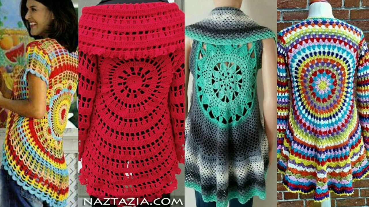 Most demanding crochet Cardigans With Mandala pattern with multicolor