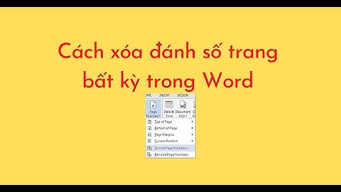 Cách xóa đánh số trang bất kỳ trong Word