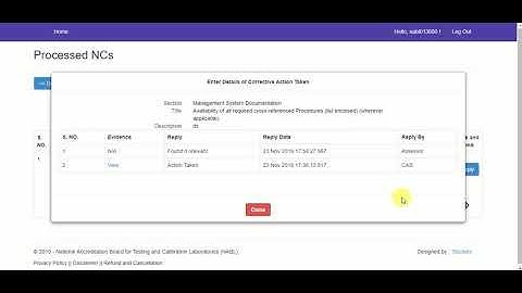 Implementation on corrective action by LAB