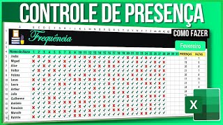 Como Criar uma PLANILHA para Contar PRESENÇAS e FALTAS no Excel screenshot 2