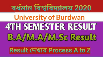 Burdwan University Result 4th semester Publish| BA/MA/M.SC/MBA Semester Result online check Process